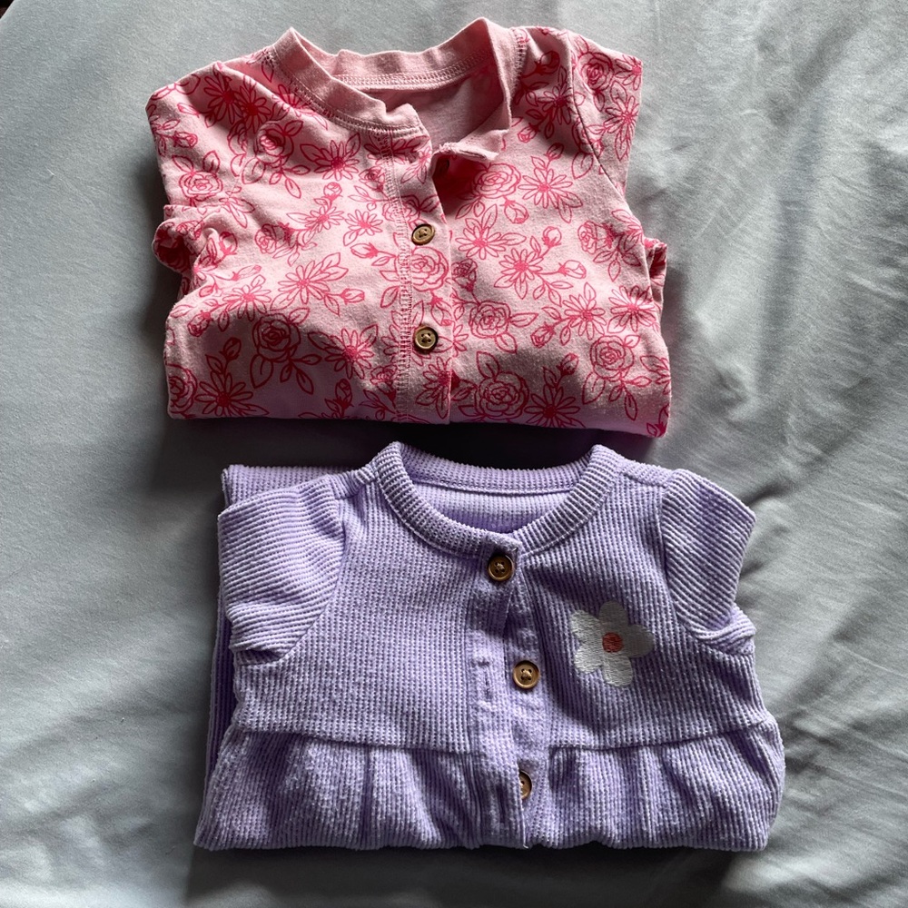 Cat & Jack Long Sleeve Solid Rompers
